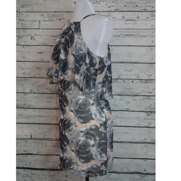 Lulu's Grey Pink Floral Print Dress - Picture 3 of 5